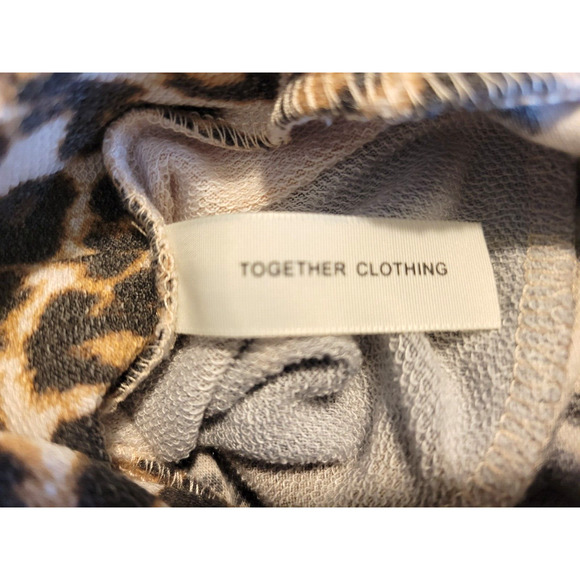 Cowl Neck Long Sleeve Small women's shirt top. Tie Dye with cheetah print. Soft - Picture 4 of 5